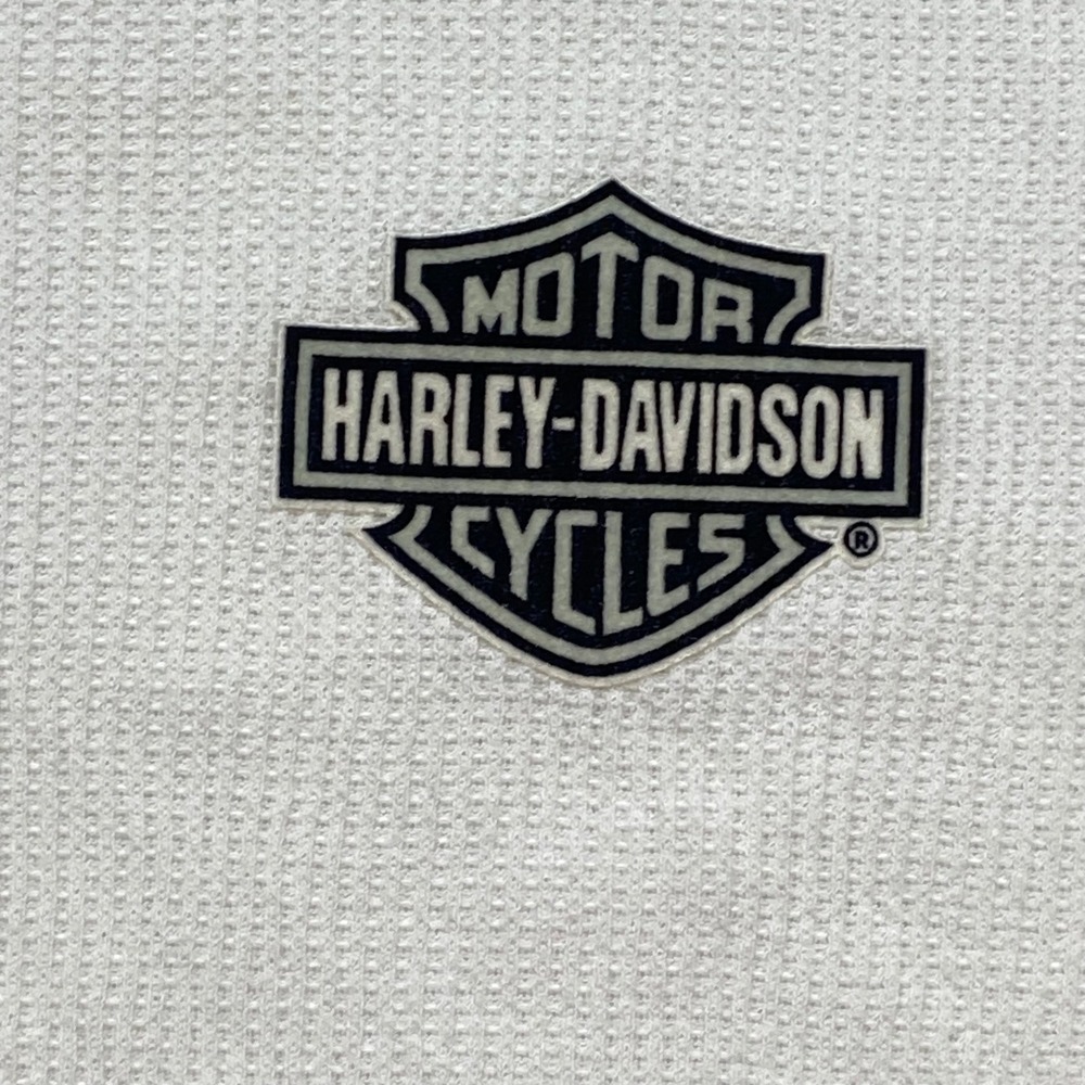 Harley Davidson Hook Eye Thermal Sz L Womens White Biker Grunge Ft Lauderdale FL - Picture 2 of 9